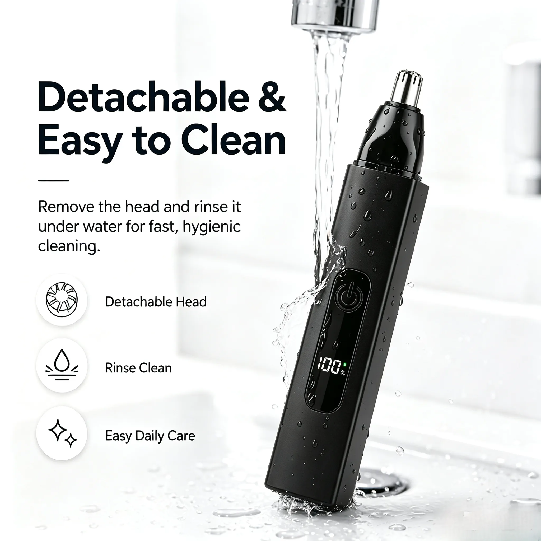 Easy to clean travel-friendly trimmer