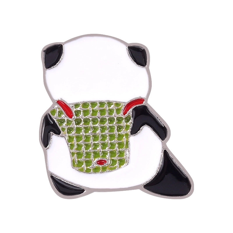 Chinoiserie Pin Panda Alloy Plating Unisex Brooches