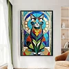 Cat Stained Glass-11CT Stamped Cross Stitch 40*60cm(Big Size)