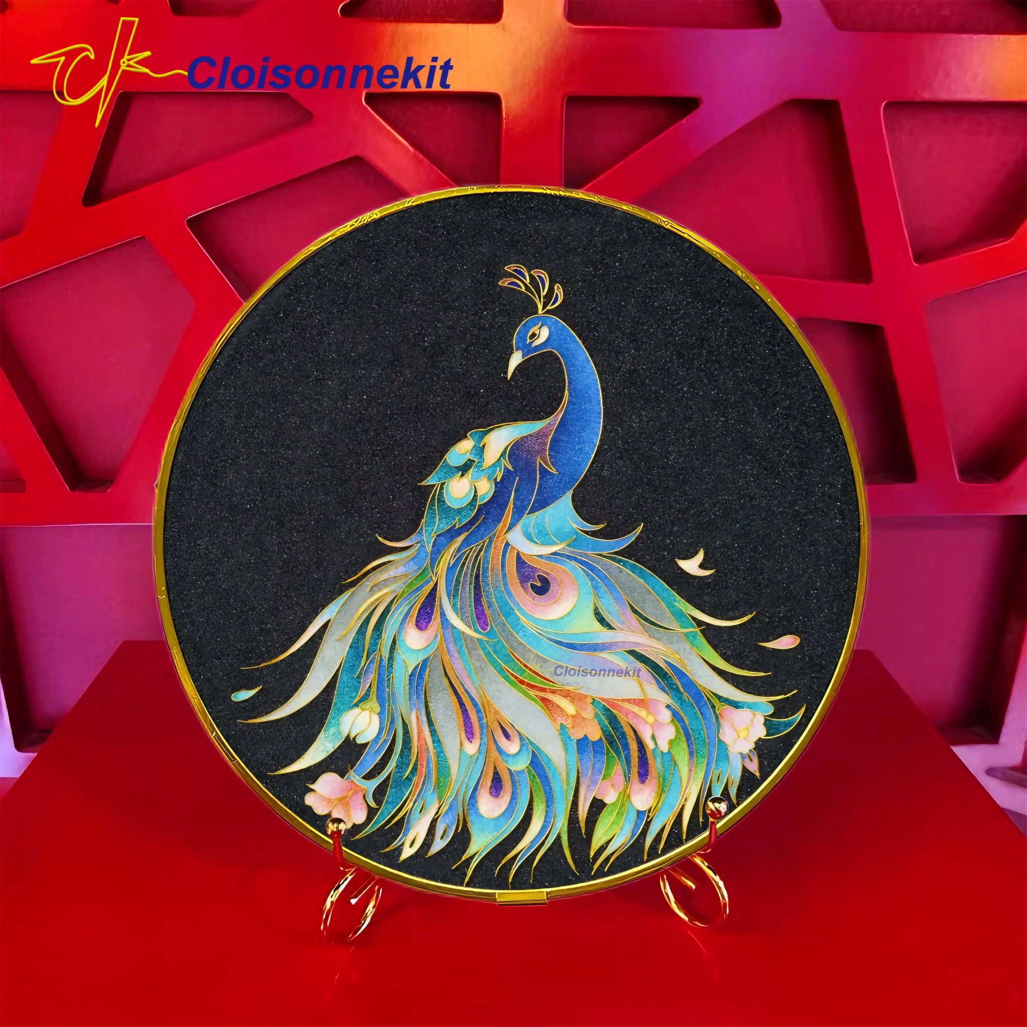 Elegant Peacocks- DIY Cloisonne Painting Art Kits - Cloisonnekit
