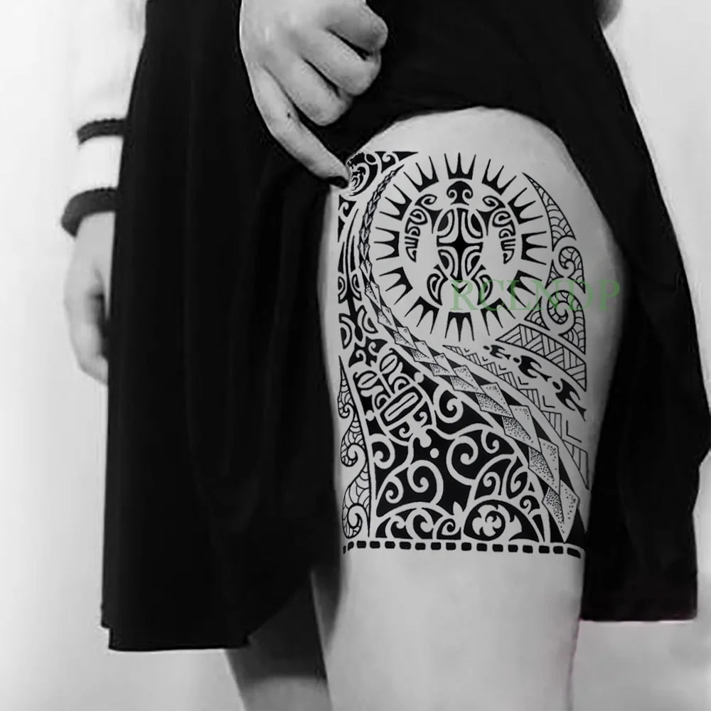 Waterproof Temporary Tattoo Stickers on Body Tribal Totem Fake Tatto Flash Tatoo Back Leg Arm belly big size for Women Men girl