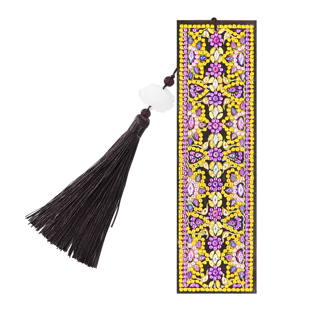 

Purple Flowers-DIY Crative Diamond Tassel Bookmark, 501 Original
