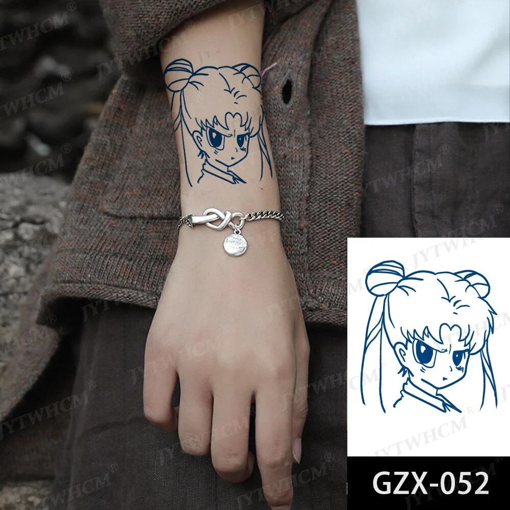 Sdrawing Stickers Semi-permanent Plant Lasting Tattoo Blue Henna Lace Flower Arm Non-reflective Herbal Juice Tattoo Waterproof