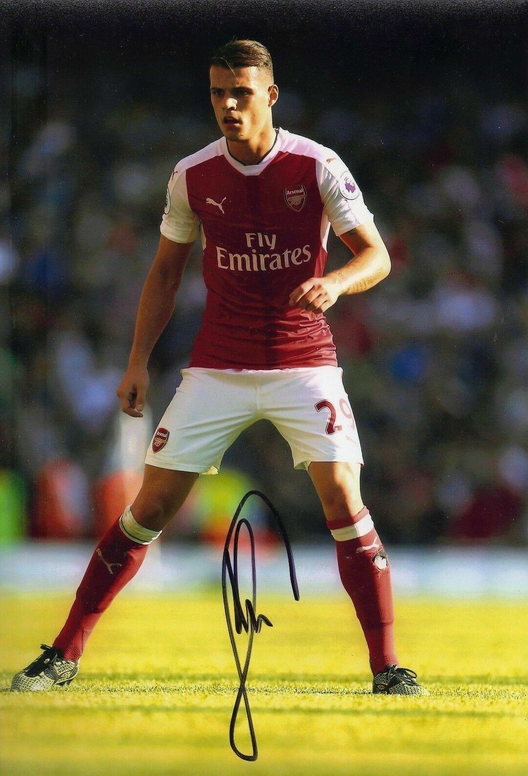 Granit Xhaka Signed 12X8 Photo Poster painting Arsenal F.C. AFTAL COA (1817)