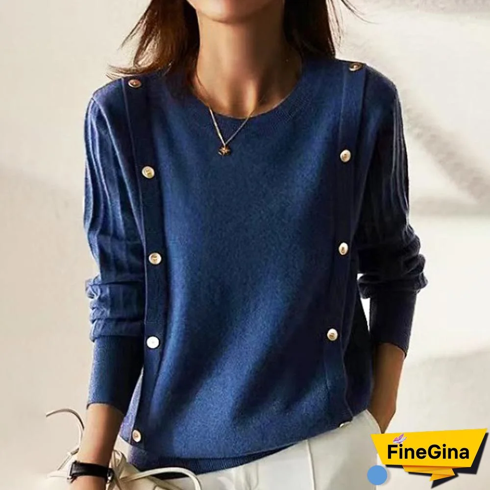Basic Plain Round Neck Sweater