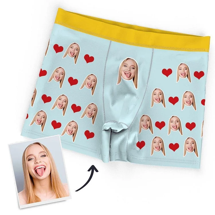 Custom Face Heart Boxer Personalized Gifts