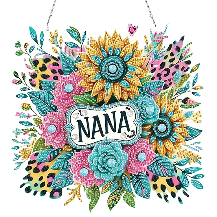 Acrylic Special Shape Flowers 5D DIY Diamond Painting Dots Pendant for Window