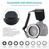 Outdoor Macro LED Ring Flash Set with LCD Display, Power Control, Adapter Rings and Flash Diffuser, Universal for Canon, Nikon, Panasonic DSLR Cameras Universal Flash