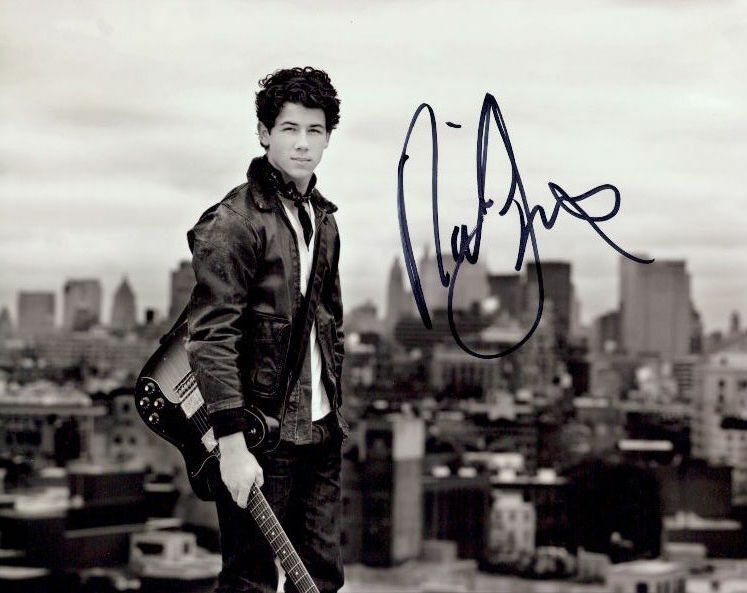 Nick Jonas in-person signed 8x10 Photo Poster painting