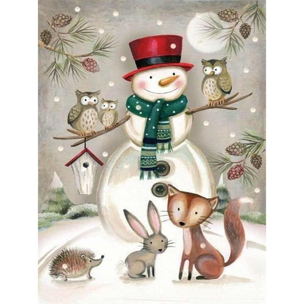 

(Multi-Size) Snowman And Critter - Round/Square Drill Diamond Painting 30*40CM/40*50CM, Round diamond 30*40cm, 501 Original