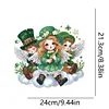 DIY St. Patrick's Day Clover Angel Acrylic Single-Sided Diamond Painting Hanging Pendant