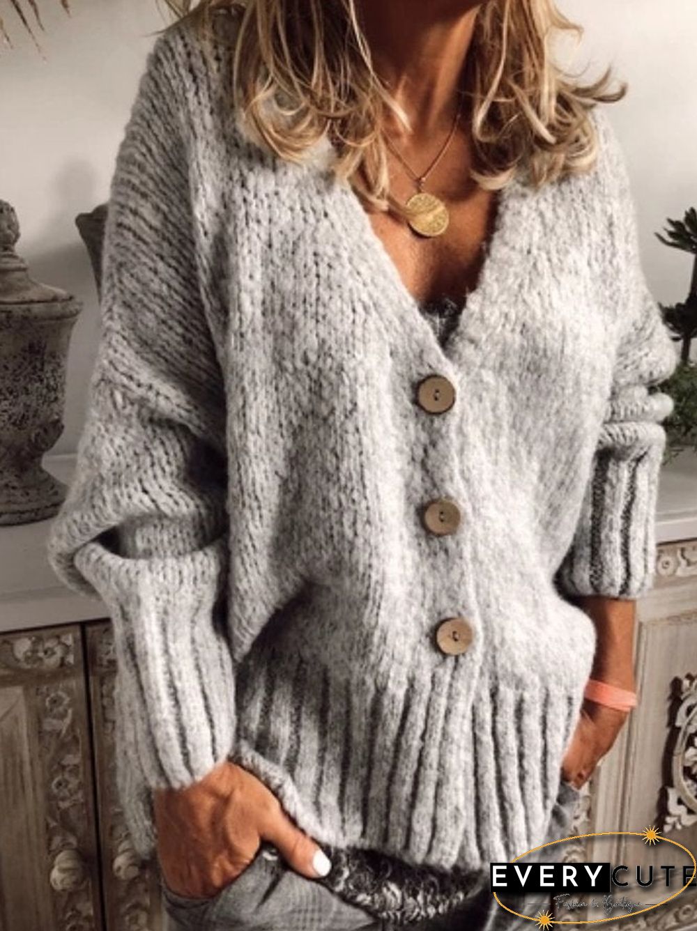 Women Casual Plus Size Sweater Cardigan