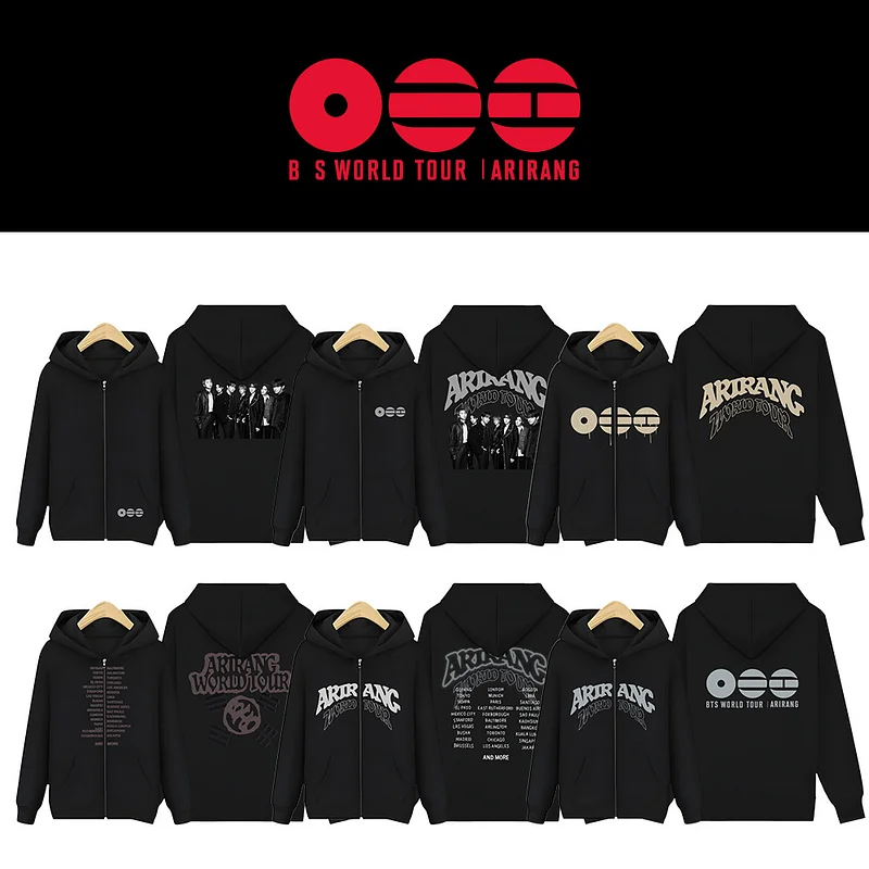 BTS ARIRANG World Tour Zip-up Hoodie (Charcoal)