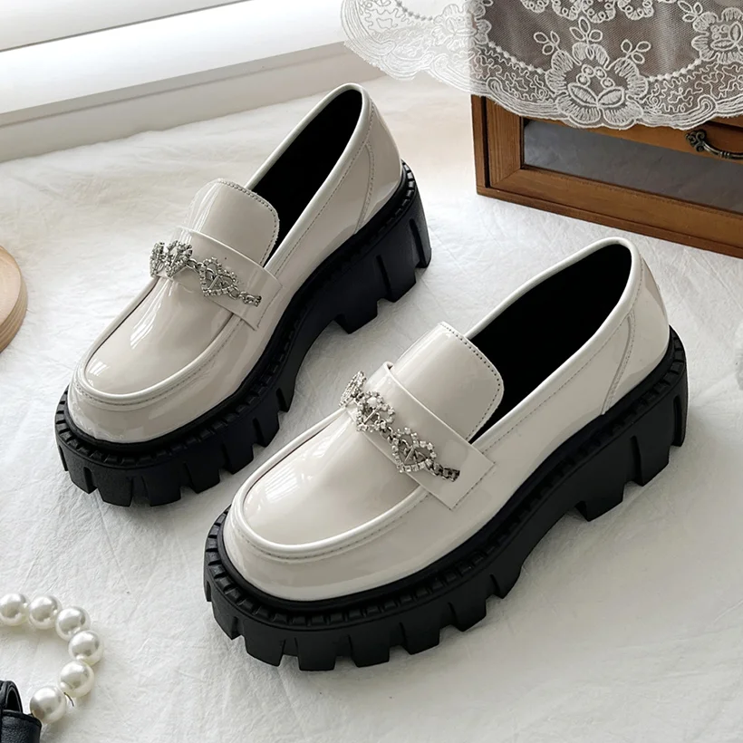 Qengg white Loafers women platforms shoes lolita Mary Jane shoes Girls Japanese School Jk Uniform Accessories Lolita Shoes