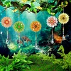 6Pcs Flowers DIY Diamond Painting Wind Chimes Crystal Window Suncatcher Craft Set Birthday Gifts Home Garden Decor