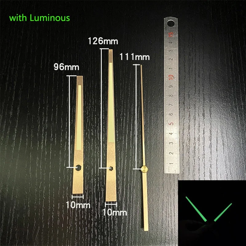 DIY Wall Clock Hands Gold Repair Parts Tools Metal Hour Hand Minute Hand Second Hand Luminous Clock Pointer Golden