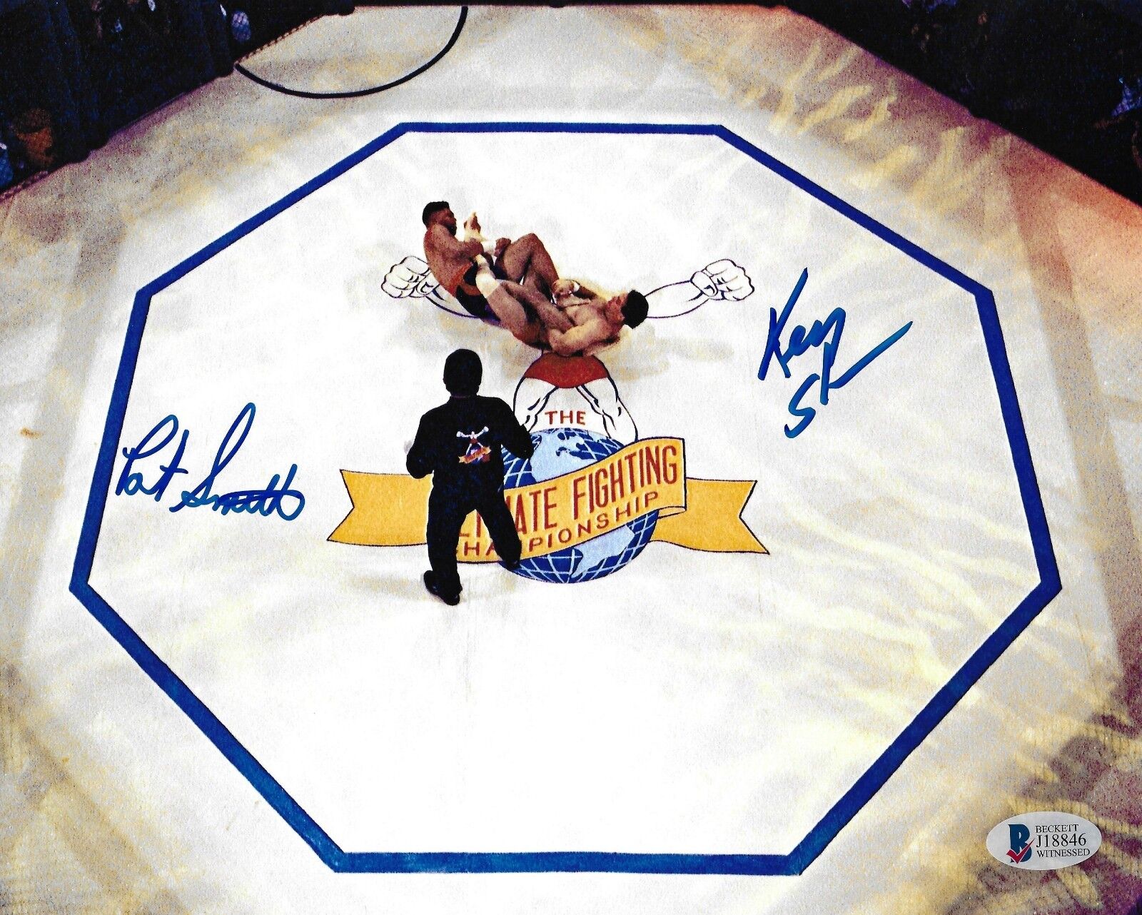 Ken Shamrock Patrick Smith Signed 8x10 Photo Poster painting BAS Beckett COA UFC 1 1993 Picture