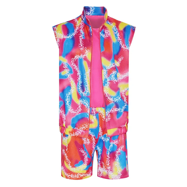 2023 Barbie Movie Ken Cosplay Costume Retro Sprotwear Outfit Halloween Carnival Suit