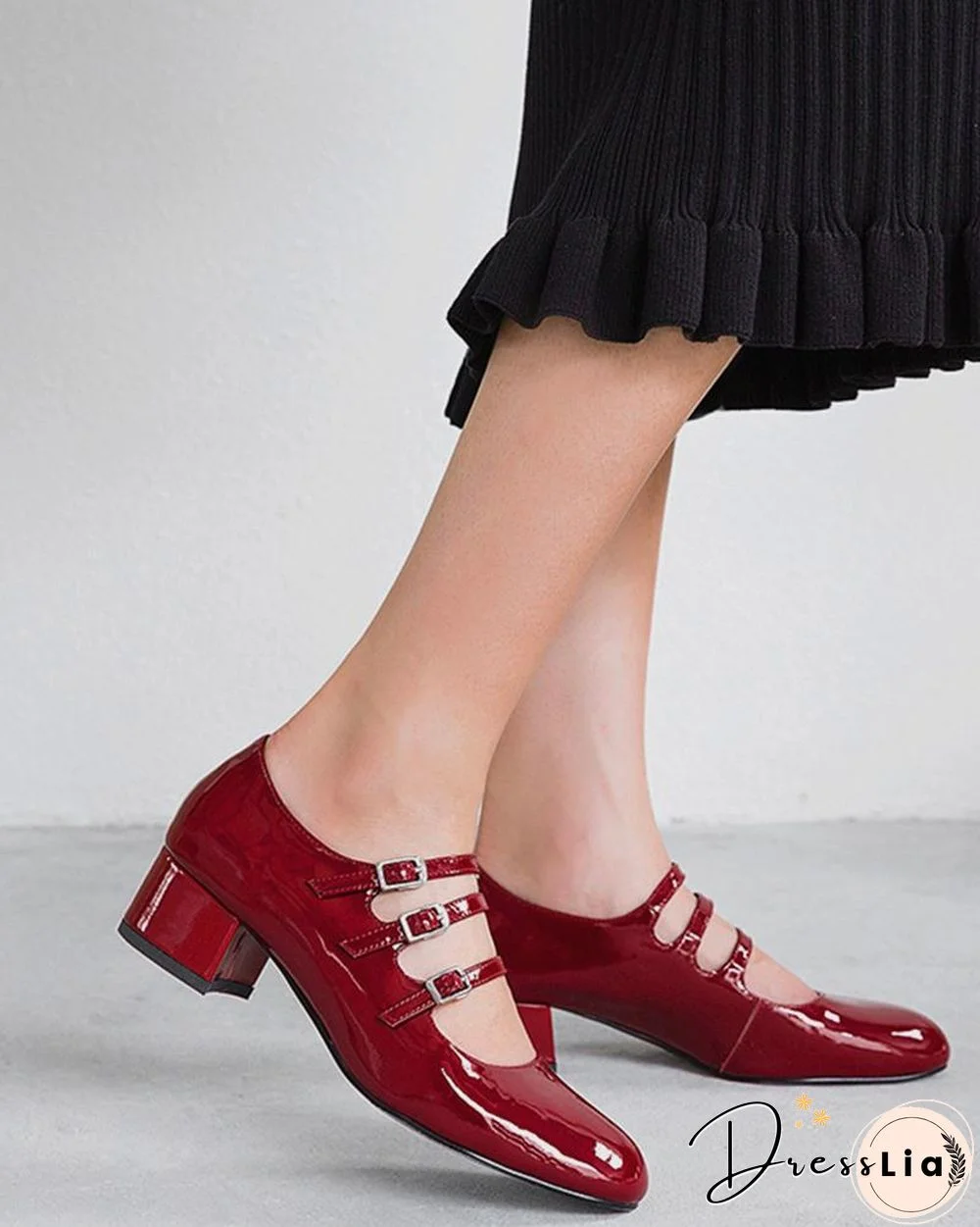 Polished Multi-Strap Mary Jane Shoes