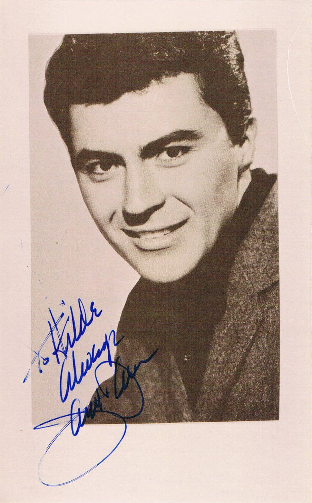 James Darren 1936- genuine autograph signed 3.5x5.5