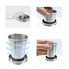 3-Pack Telescopic Stainless Steel Portable Outdoor Collapsible Cup with Metal Keychain for Travel, Camping, Picnic
