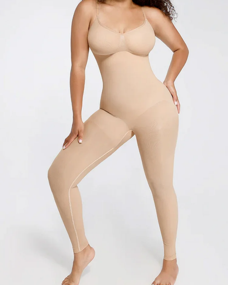 Seamless Breast Support Waist and Abdomen Shaping Mid Thigh Body Shaper