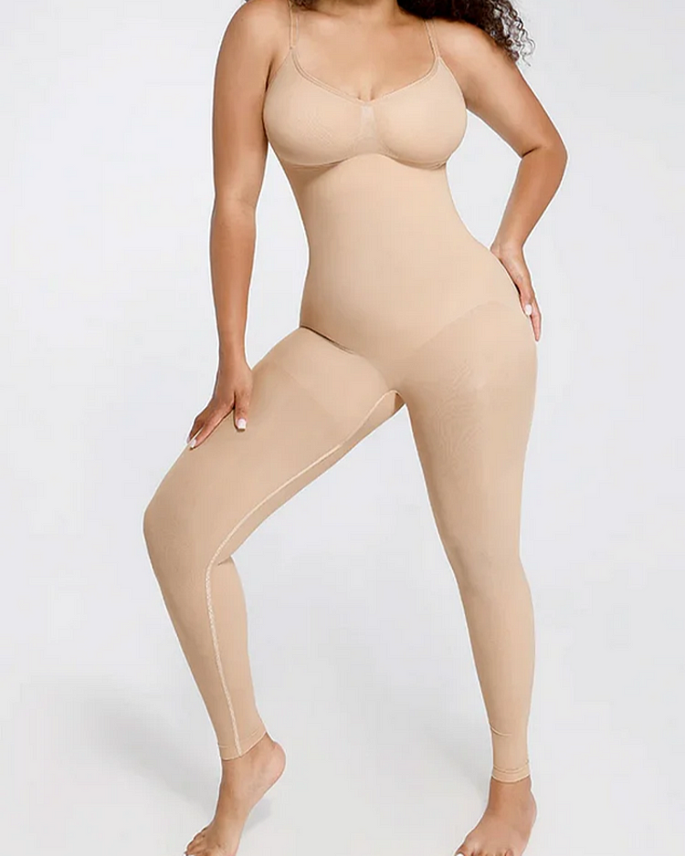 Seamless Breast Support Waist and Abdomen Shaping Mid Thigh Body Shaper
