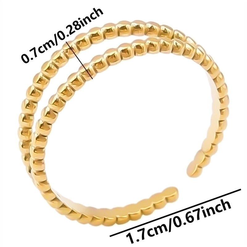 Minimalist Circle 304 Stainless Steel 18K Gold Plated Plating Open Rings