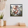 Vie d&rsquo;animaux de compagnie fille-plein diamant rond peinture-30 * 30cm