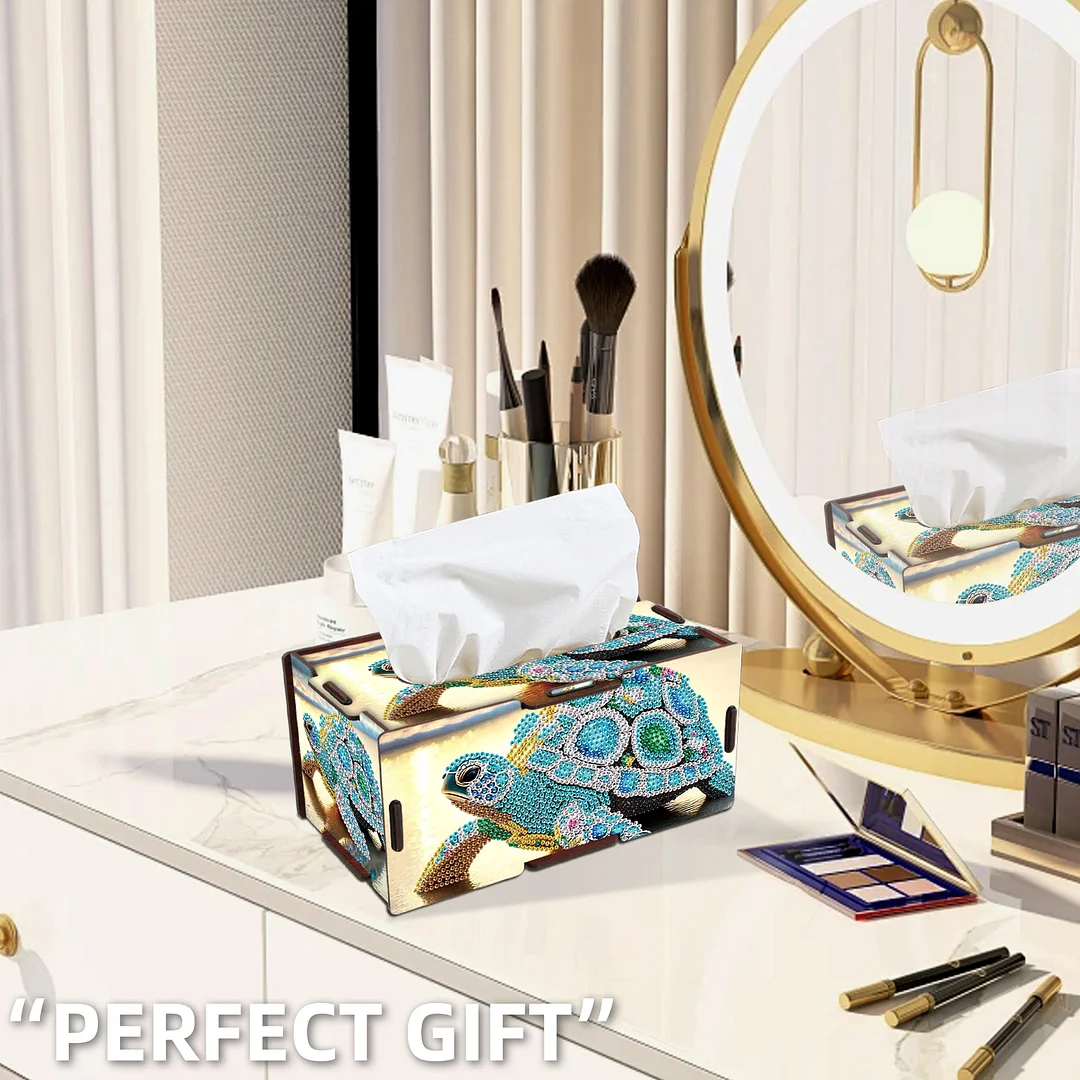 Wooden Diamond Painting Tissue Box for Home and Office Decoration (ZJH021)