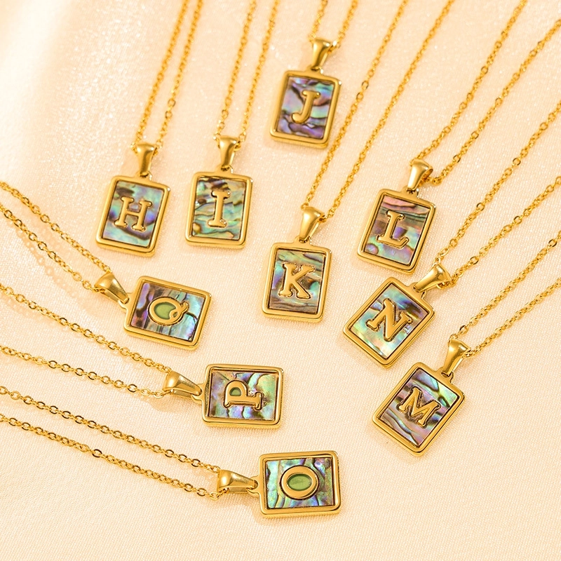 Basic Modern Style Classic Style Letter Titanium Steel Fritillary Plating Pendant Necklace