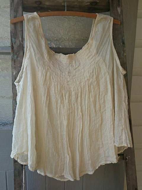 Womens Solid Color Asymmetrical Casual Linen Tank