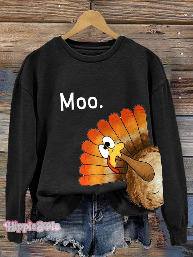 Women&rsquo;s Thanksgiving Printed Sweatshirt Black / S