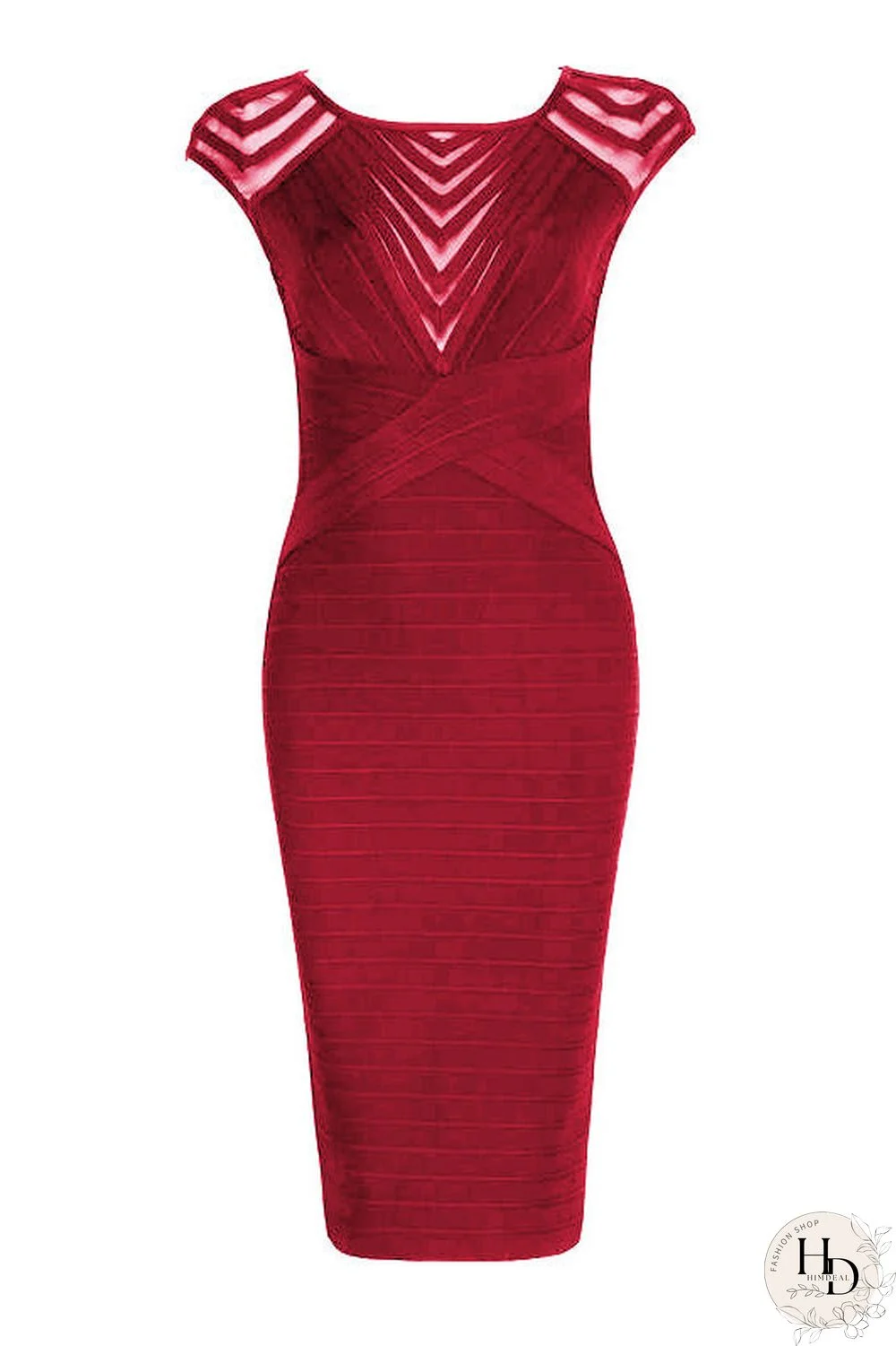 Black Cut Out Cap Sleeves Short Bandage Prom Dress