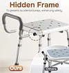 SOUNDFUSE Shower Chair for Inside  Shower with Arms and Back,  400 lbs Height Adjustable Shower Chair for Elderly and Disabled with Enhanced Non-Slip Feet, Heavy Duty Shower Seat.