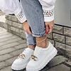 Gioiacombo&trade; 2022 nuove scarpe casual da donna con decorazione a catena con plateau e punta tonda