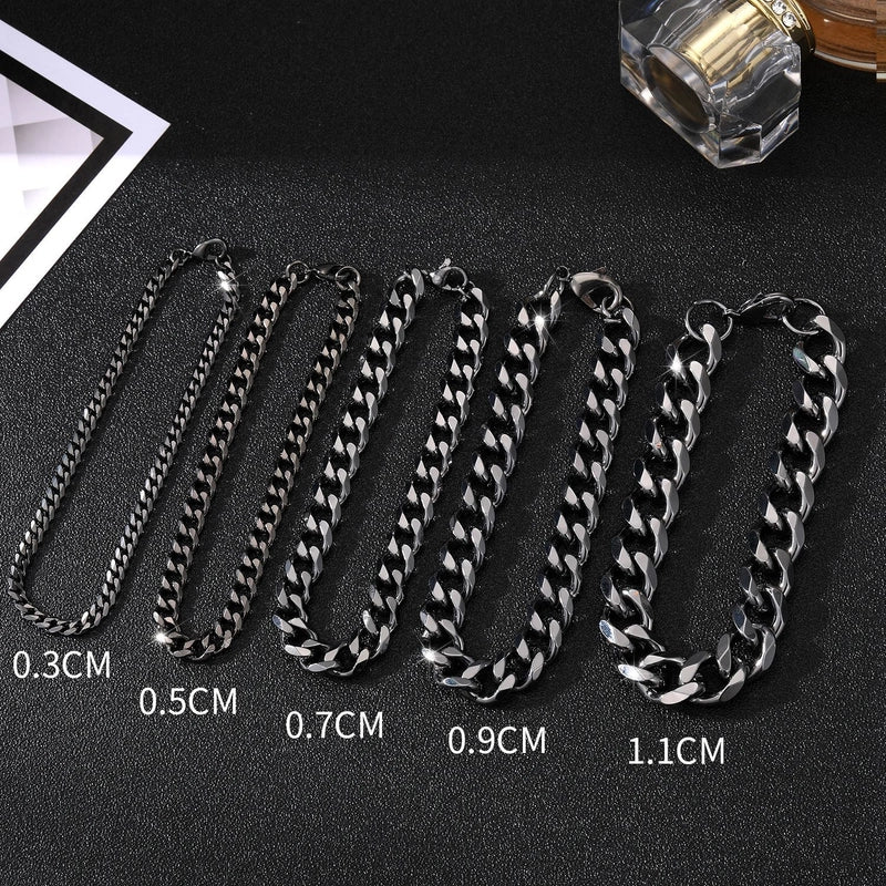 Hip-Hop Solid Color 304 Stainless Steel Men’s Bracelets