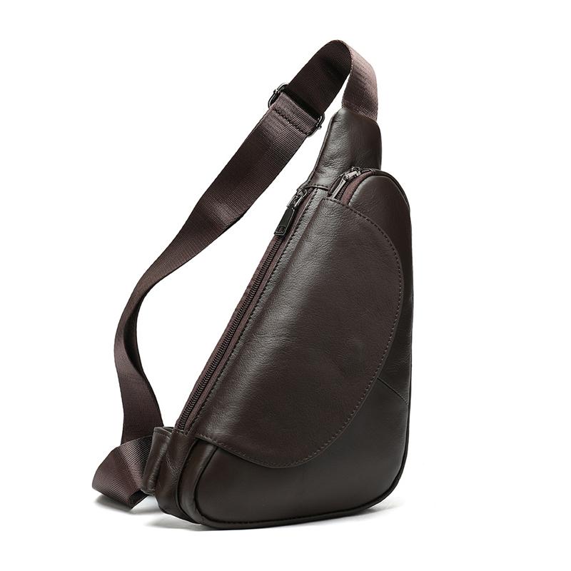 Mens Outdoor Fashion Alligator Pattern Cow Leather Chest Bags