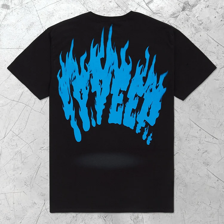 Letter Fire Short Sleeve T-Shirt