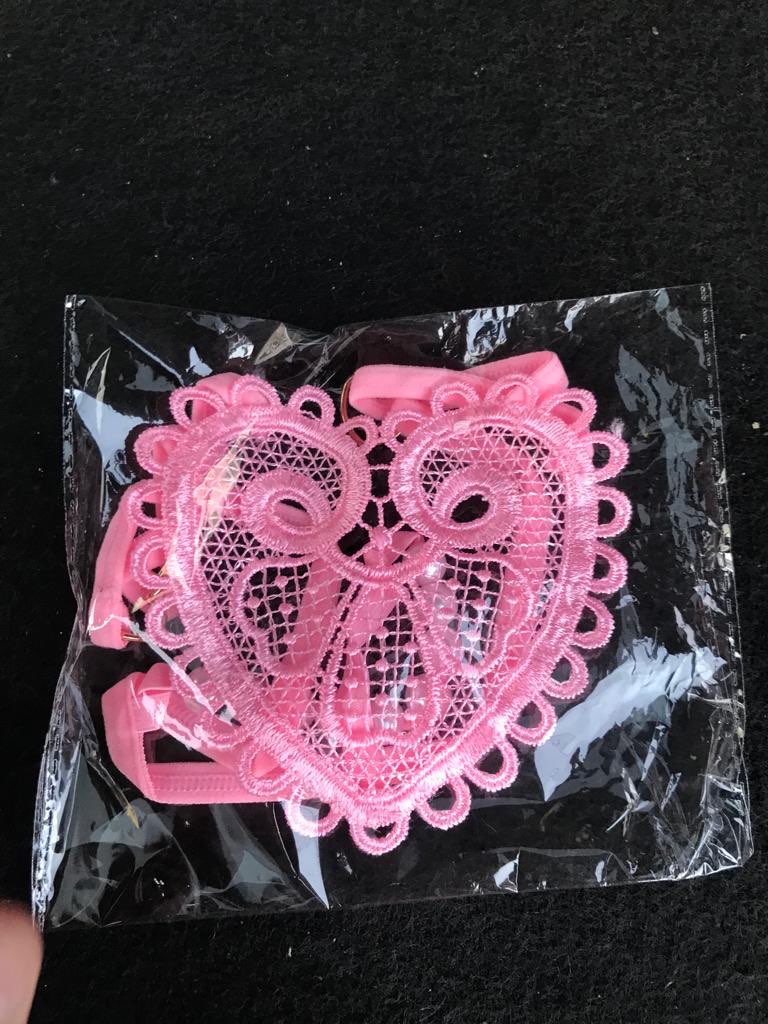 Vintage Love Heart Pearl Massuge Lace Thong Low Waist Transparent Sexy Underwear G-String Fashion Women Lingerie Panties Briefs image