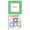 30PCS Colorful Reusable Diamond Painting Section Frame Release Film with Clear Window, Non-Stick Dust-Proof  Release Paper, Easy Peel Diamond Art Canvas Covers, DIY Diamond Painting Accessories for Adults