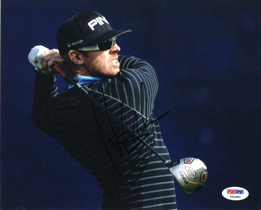 HUNTER MAHAN SIGNED AUTOGRAPH 8x10 Photo Poster painting - PGA TOUR STAR, PING GOLF HAT PSA