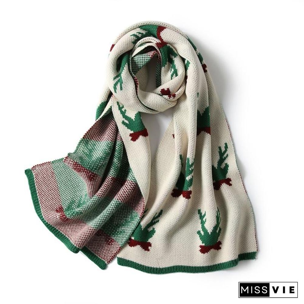 Elk Deer Horn Jacquard Scarf