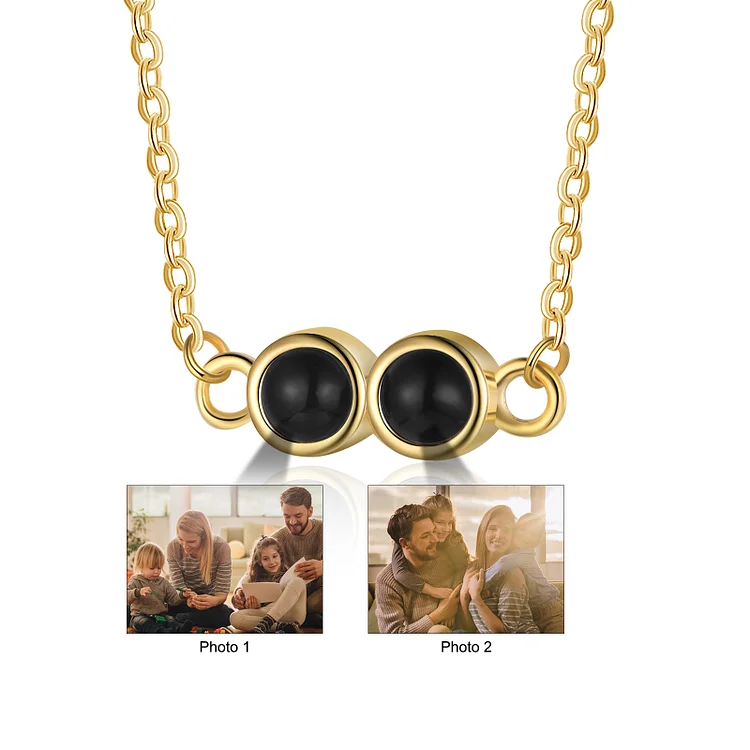 Projection Necklace Personalized 2 Photos Magnetic Necklace