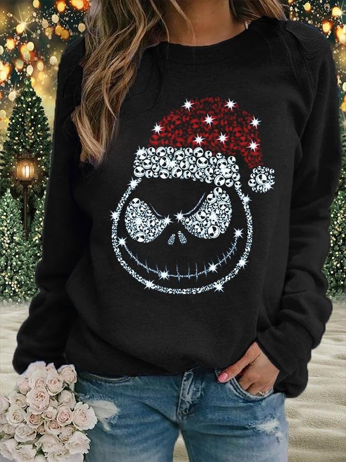 Women's The Nightmare Before Christmas Jack Printed Round Neck Sweatshirt 