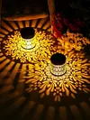 Solar Powered Deck Step Stair Lights Mandalas Theme Waterproof Fence Light Decorative Mandalas Lights for Garden Post Patio Backyard Yard Decor