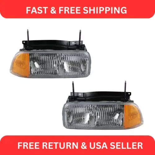 Dronehint Combo Headlights Headlamps Lamp Pair Set for 94-97 GMC Pickup Truck S-15 (For: GMC) Parts