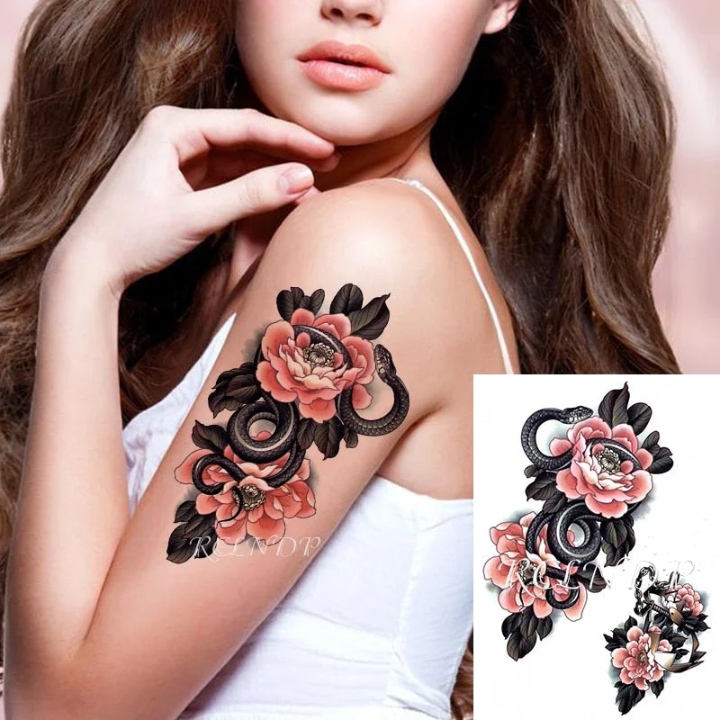 Waterproof Temporary Tattoo Sticker Triangle Line band Fake Tatto Personality Flash Tatoo Waist Arm Foot Tato for Girl Women Men