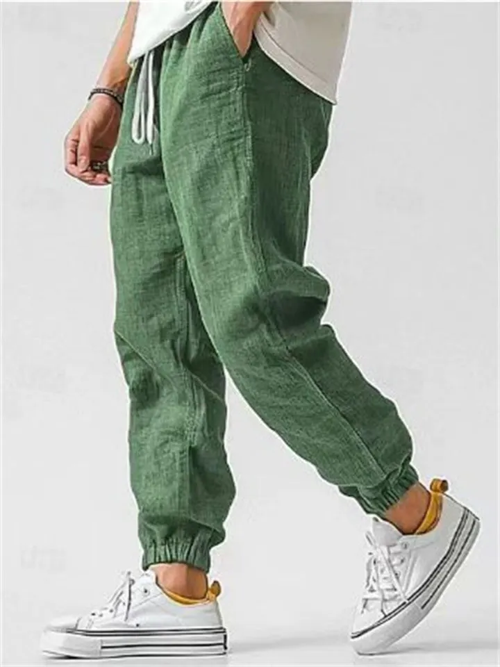  thdmladies Male Spring Summer Slim Fit Solid Color Trousers thedmladies