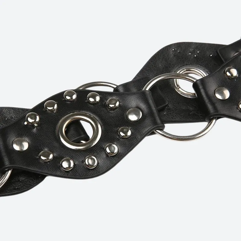 Brownm Faux Leather Lace Up Belt